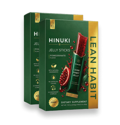 Hinuki 2-pakkers bunt — to grønne Lean Habit geléstick-esker